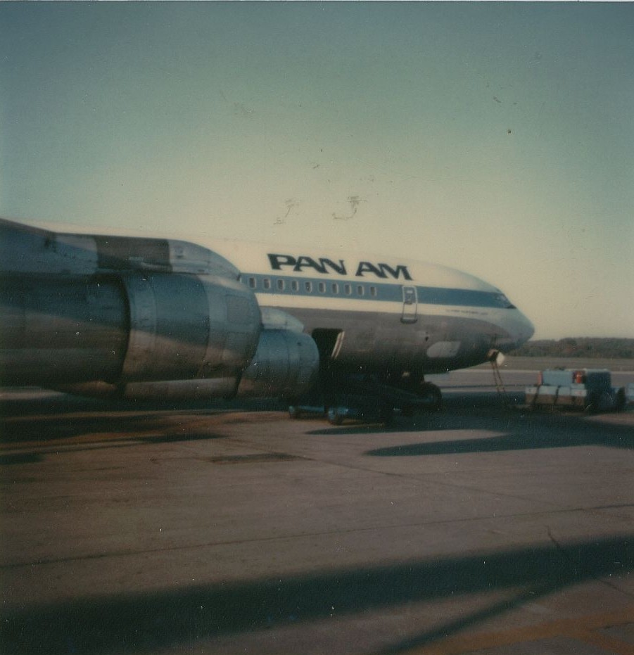 October 1979 Pan Am Boeing 707 tail number N885PA Clipper Northern Light on the ramp at Washington Dulles Airport.